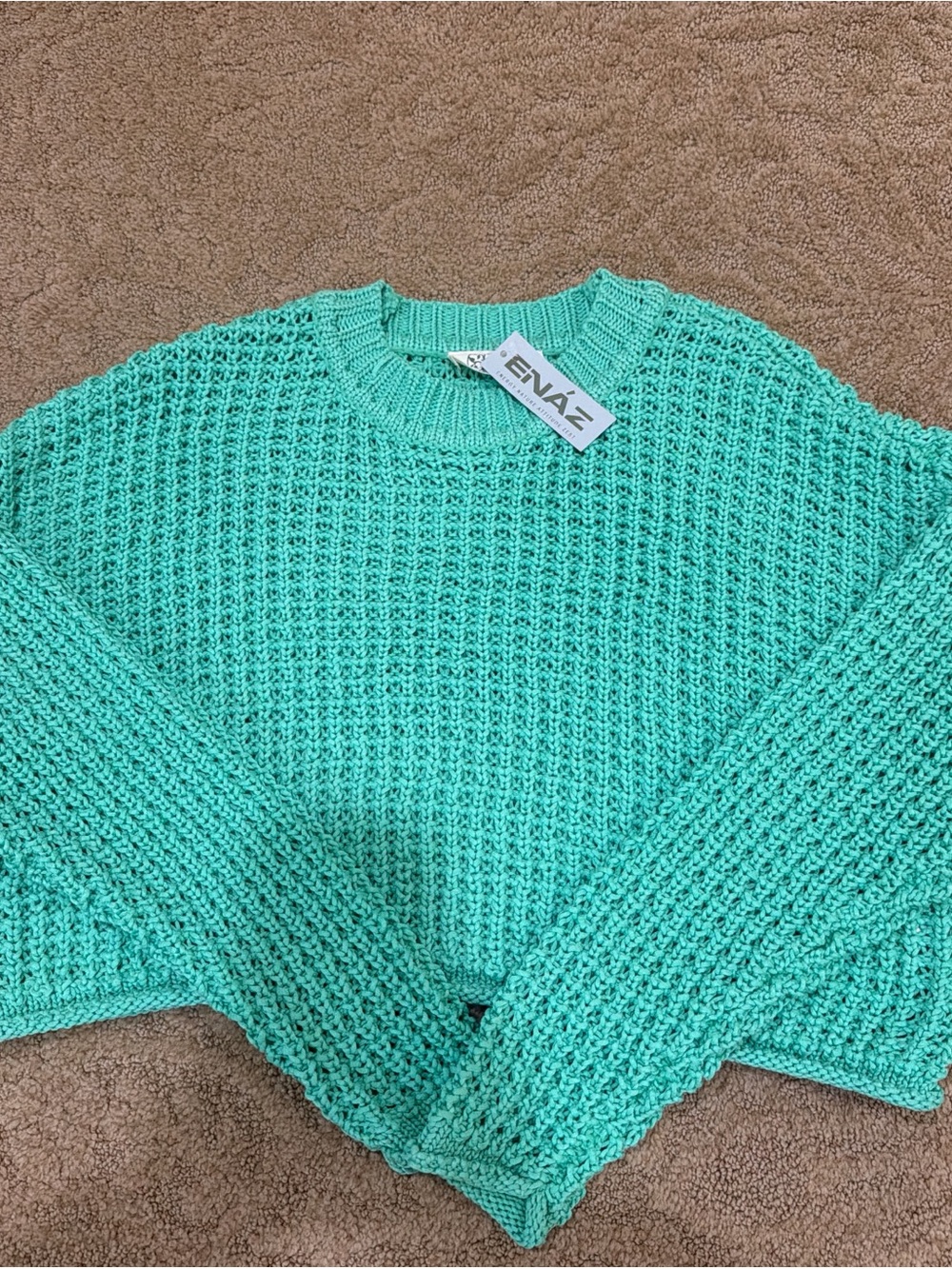 Turquoise Chunky Knit Women's Sweater